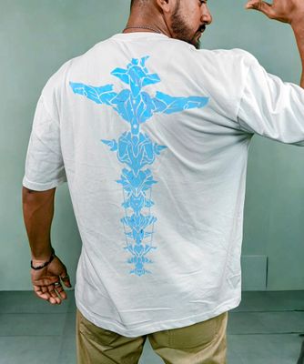 Neural Axis // unisex // white Oversized t-shirt_img_1