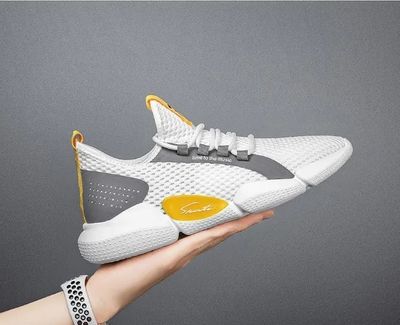 Premium Bright Flow Sneakers (White & Citron) (C-01)_img_9