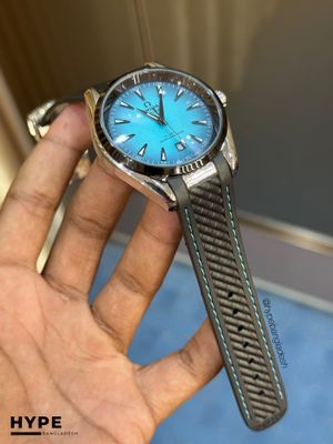Omega Sea-Master Aqua Terra Automatic Silicone Belt(Turquoise)_img_1