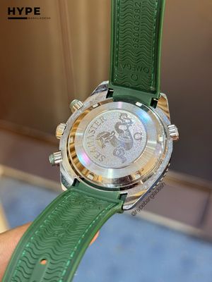 Omega Seamaster Quartz Chronograph Silicone Belt (Green)_img_2