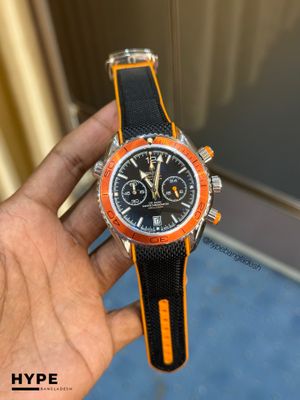 Omega Seamaster Quartz Chronograph Silicone Belt (Orange)_img_0