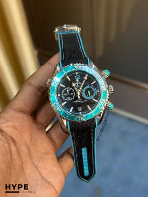 Omega Seamaster Quartz Chronograph Silicone Belt (Tiffany)_img_0