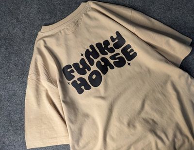 Funky Drop Shoulder T-Shirt Beige_img_2