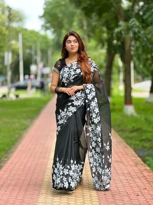 হাফ সিল্ক ব্লক প্রিন্ট শাড়ি_img_3