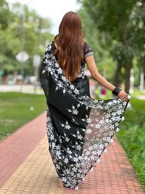 হাফ সিল্ক ব্লক প্রিন্ট শাড়ি_img_4