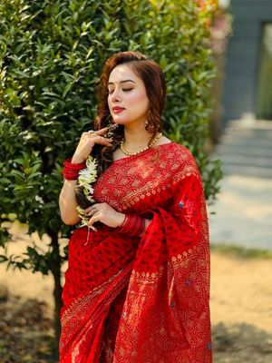 লাইটওয়েট ও আরামদায়ক সেমি মসলিন ব্লক প্রিন্ট শাড়ি_img_11