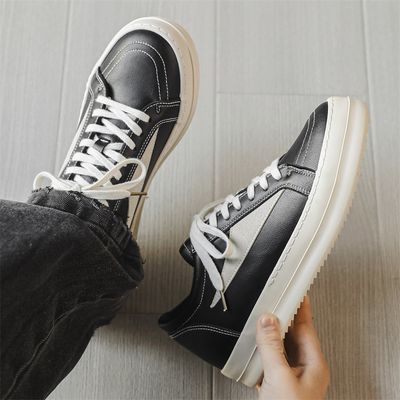 Vintage leather sneakers in black_img_9