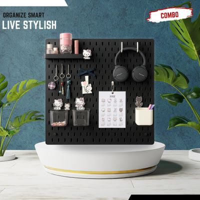 22x22 inch Square PegBoard Combo – Compact Wall Organizer with Hooks & Accessories | InDecorBD_img_0