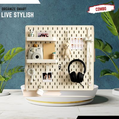 22×22 Inch Melamine PegBoard Combo – Stylish Wall Organizer | InDecorBD_img_0