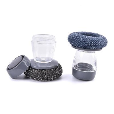 Kitchen DishWashing Brush Pot Dish Brushes with Washing Up Liquid Soap Dispenser Pot Dish Cleaning Brush Kitchen_img_3