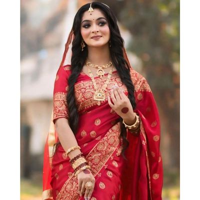 Japanese Silk Screen Print Saree with Blouse Piece_img_0