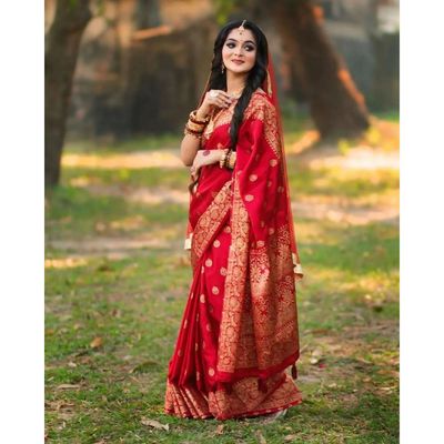 Japanese Silk Screen Print Saree with Blouse Piece_img_1