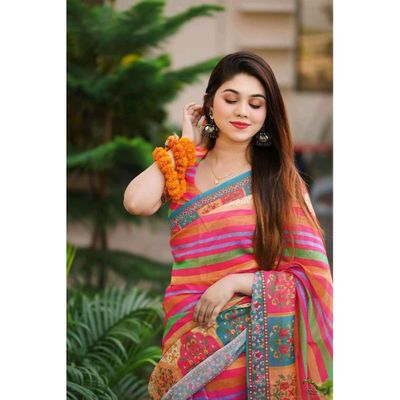 Digital print saree with blouse piece_img_2