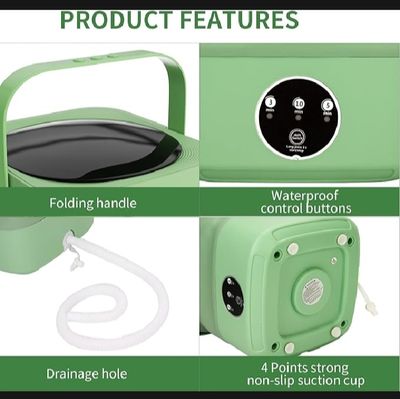 Portable Washing Machine 9L Foldable Mini Washer with 3 Cleaning Modes Half Automatic Washing Machine for Baby Clothes, Underwear or Small Items_img_4