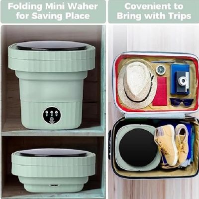 Portable Washing Machine 9L Foldable Mini Washer with 3 Cleaning Modes Half Automatic Washing Machine for Baby Clothes, Underwear or Small Items_img_8