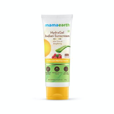 Mamaearth Hydragel Indian Sunscreen Spf 50, With Aloe Vera & Raspberry, For Sun Protection - 50G_img_0