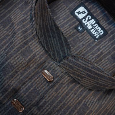 Chocolate Stripe Premium Panjabi – Elegant Festive Wear_img_2