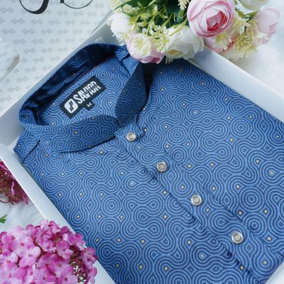 Blue Pattern Premium Panjabi – Festive & Formal Wear_img_1