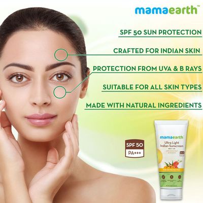 Mamaearth Ultra Light Indian Sunscreen SPF50 PA+++ (80ml)_img_2