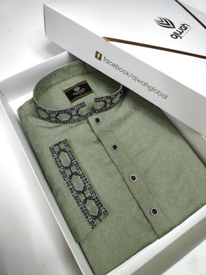 Emerald Elegance embroidery Panjabi_img_0