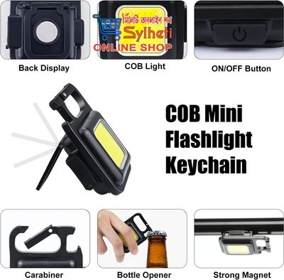 Multi-functional Outdoor Keychain Light with 800Lm COB and 3 Lighting Modes, for Camping, Hiking and Emergencies_img_1