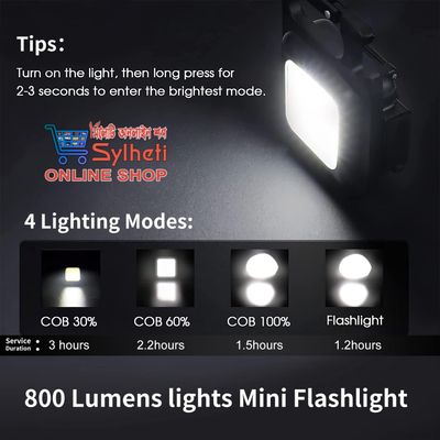 Multi-functional Outdoor Keychain Light with 800Lm COB and 3 Lighting Modes, for Camping, Hiking and Emergencies_img_6