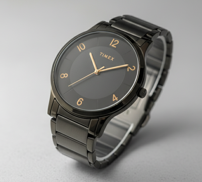 TIMEX Black Dial Stainless Steel Analog Watch_img_1