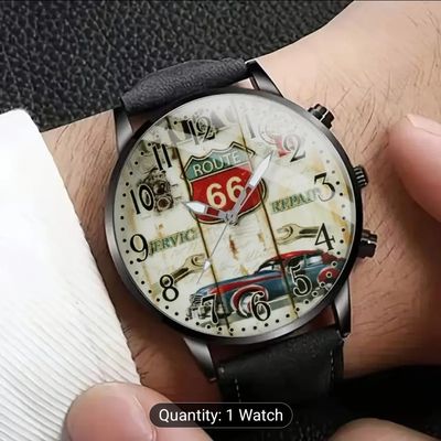Route 66-themed men's quartz wristwatch  46_img_2