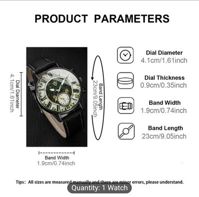 Classic Roman Numeral Patterned Face Men's Quartz Watch 47_img_3