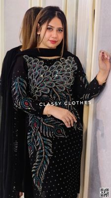 Luxury Peacock Party Wear Stone Design_img_0