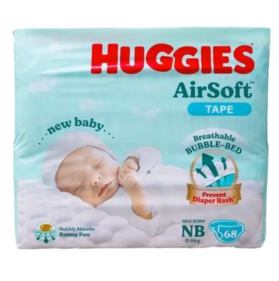 Huggies Airsoft Tape Baby Diaper (0-5kg) - NB68_img_0