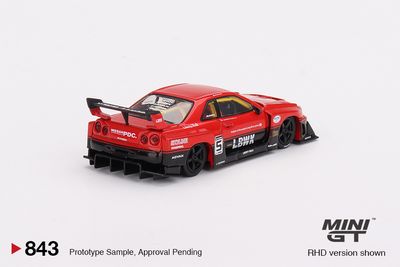 Mini GT 843 Nissan LB-ER34 Super Silhouette SKYLINE Red/Black_img_2