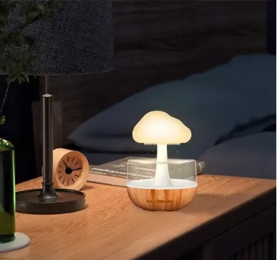 Rain cloud humidifier rain colorful mushroom cloud raindrop atmosphere lamp night light essential oil small aromatherapy machine By Win_img_2