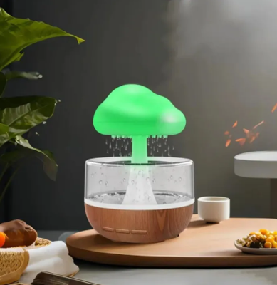 Rain cloud humidifier rain colorful mushroom cloud raindrop atmosphere lamp night light essential oil small aromatherapy machine By Win_img_4