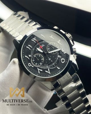 FOSSIL ARABIC DIAL CHRONO SILVER CHAIN BLACK DIAL (AA)_img_0