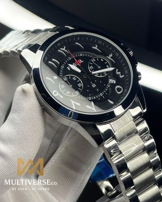FOSSIL ARABIC DIAL CHRONO SILVER CHAIN BLACK DIAL (AA)_img_1