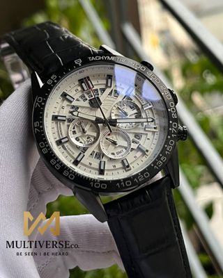TAG UNIQUE CHRONO BLACK BELT WHITE DIAL (AA)_img_0