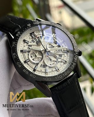 TAG UNIQUE CHRONO BLACK BELT WHITE DIAL (AA)_img_1