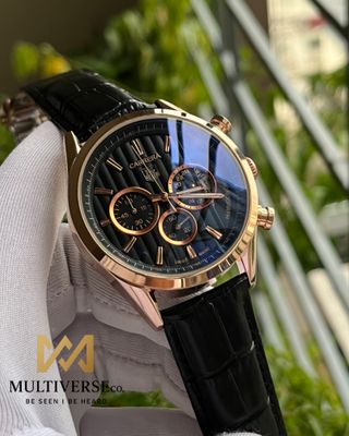 TAG 1969 CHRONO BLACK BELT TEXTURE BLACK DIAL ROSE GOLD BODY (AA)_img_0