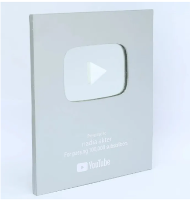 samne pichone same silver play button show piece for using studio decoration,room decoration play show piece,logo ad silver colour_img_0