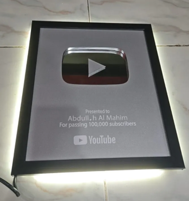 samne pichone same silver play button show piece for using studio decoration,room decoration play show piece,logo ad silver colour_img_4