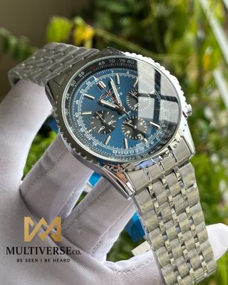 BREITLING NAVITIMER SILVER CHAIN BLACK-BLUE DIAL (AA)_img_0