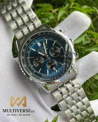 BREITLING NAVITIMER SILVER CHAIN BLACK-BLUE DIAL (AA)_img_1