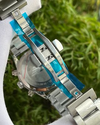 EMPORIO ARMANI CHRONO SILVER CHAIN WHITE DIAL MATTE FINISH (AA)_img_1