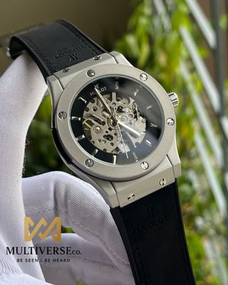 HUBLOT SKELETON AUTOMATIC BLACK VELVET BELT (AA)_img_0