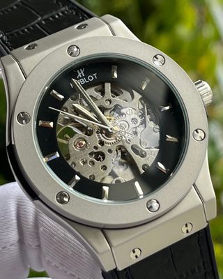 HUBLOT SKELETON AUTOMATIC BLACK TEXTURED BELT (AA)_img_1