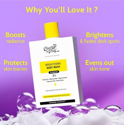 Chemist at Play Brightening Body Wash – 236ml | 30X Vitamin C with Camu Camu & Alpha Arbutin_img_2