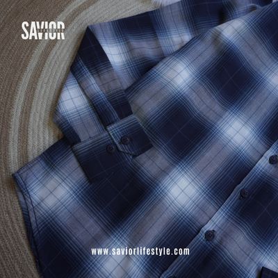 Ocean Navy - Pocketless Full Sleeve Check Shirt_img_2