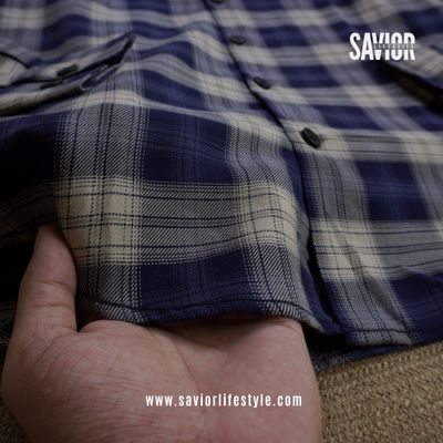 Navy Beige - Pocketless Full Sleeve Check Shirt_img_2