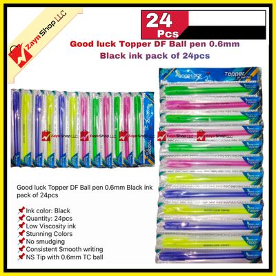 Good luck Topper DF Ball pen 0.6mm Black ink pack of 24pcs_img_0